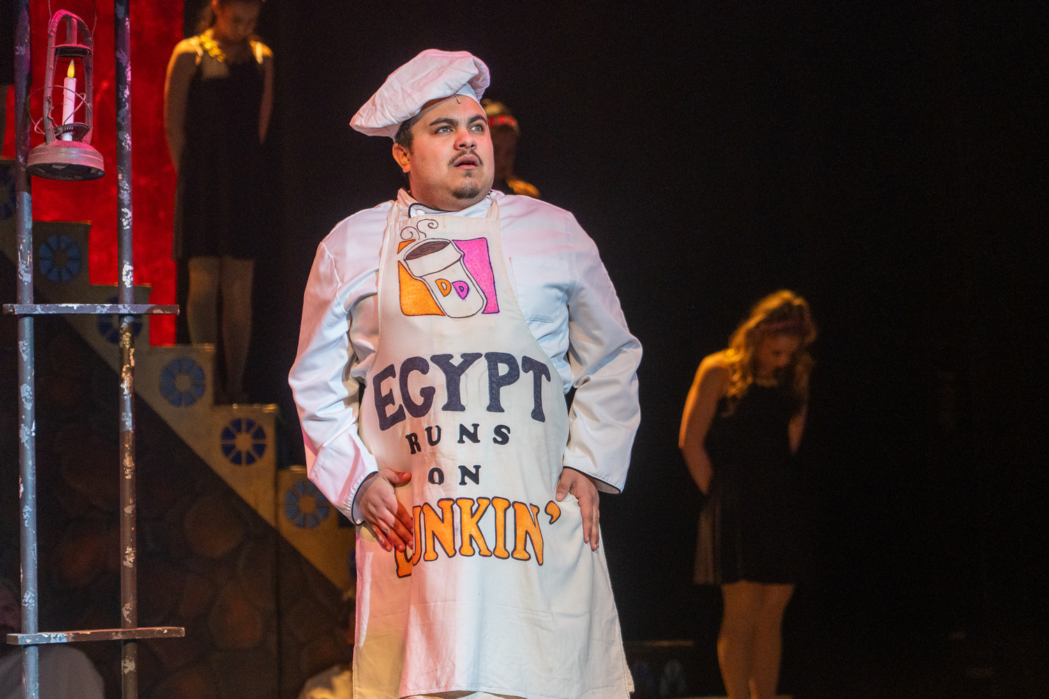 Garid Garcia in a comedic stage costume