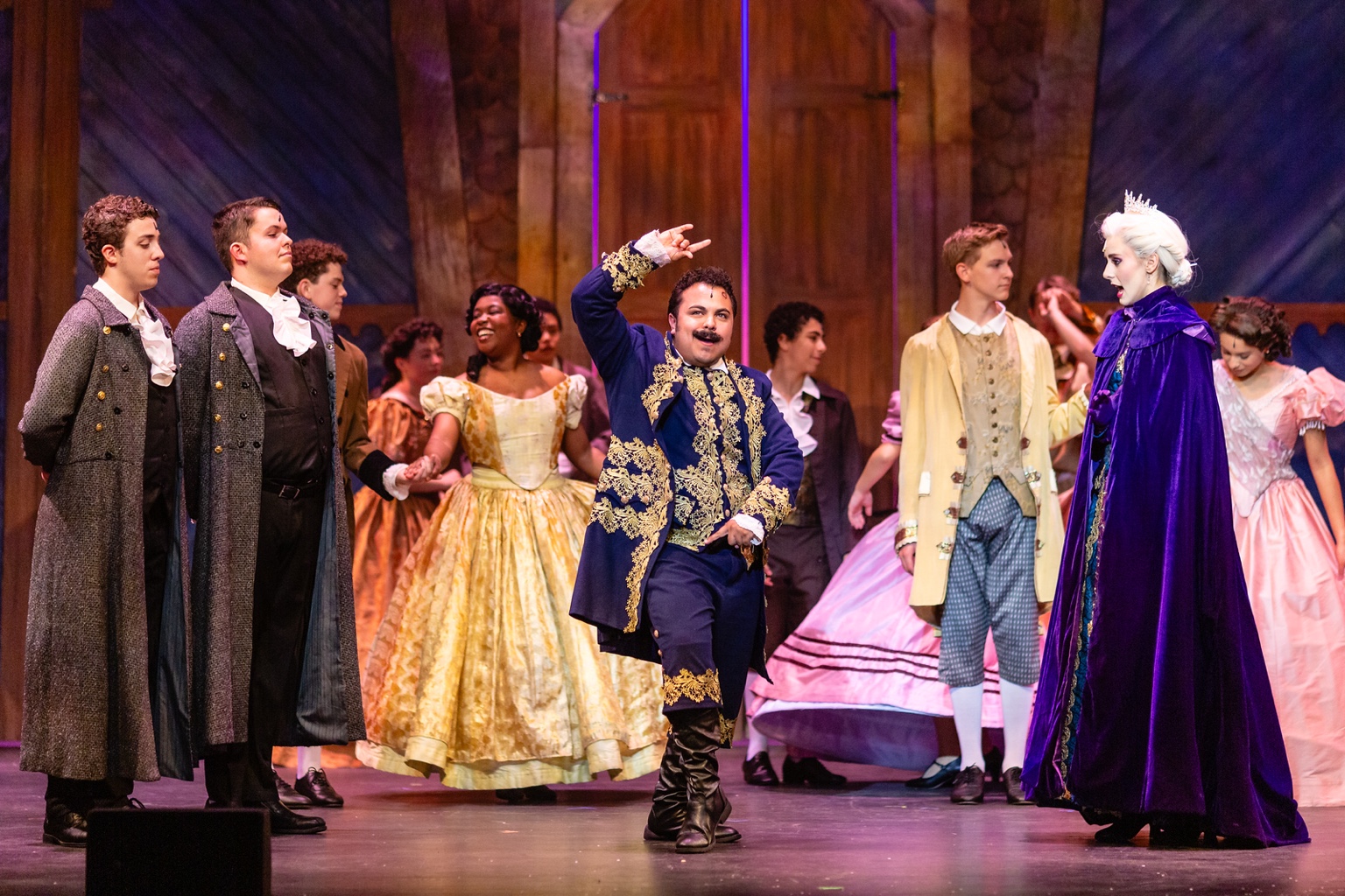 Garid Garcia performing with a musical theater ensemble