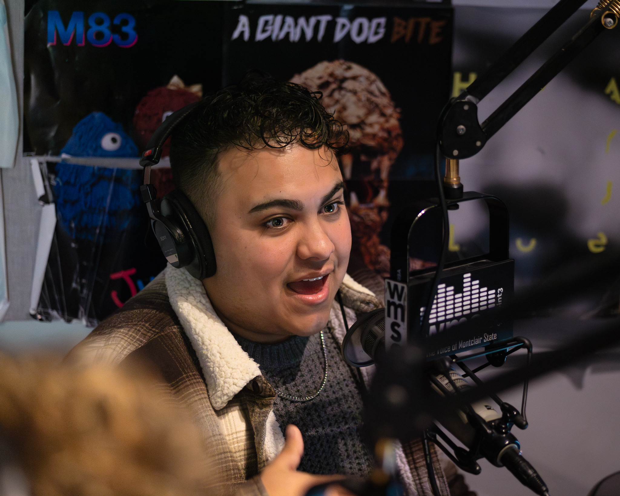 Garid Garcia broadcasting live from the WMSC radio studio